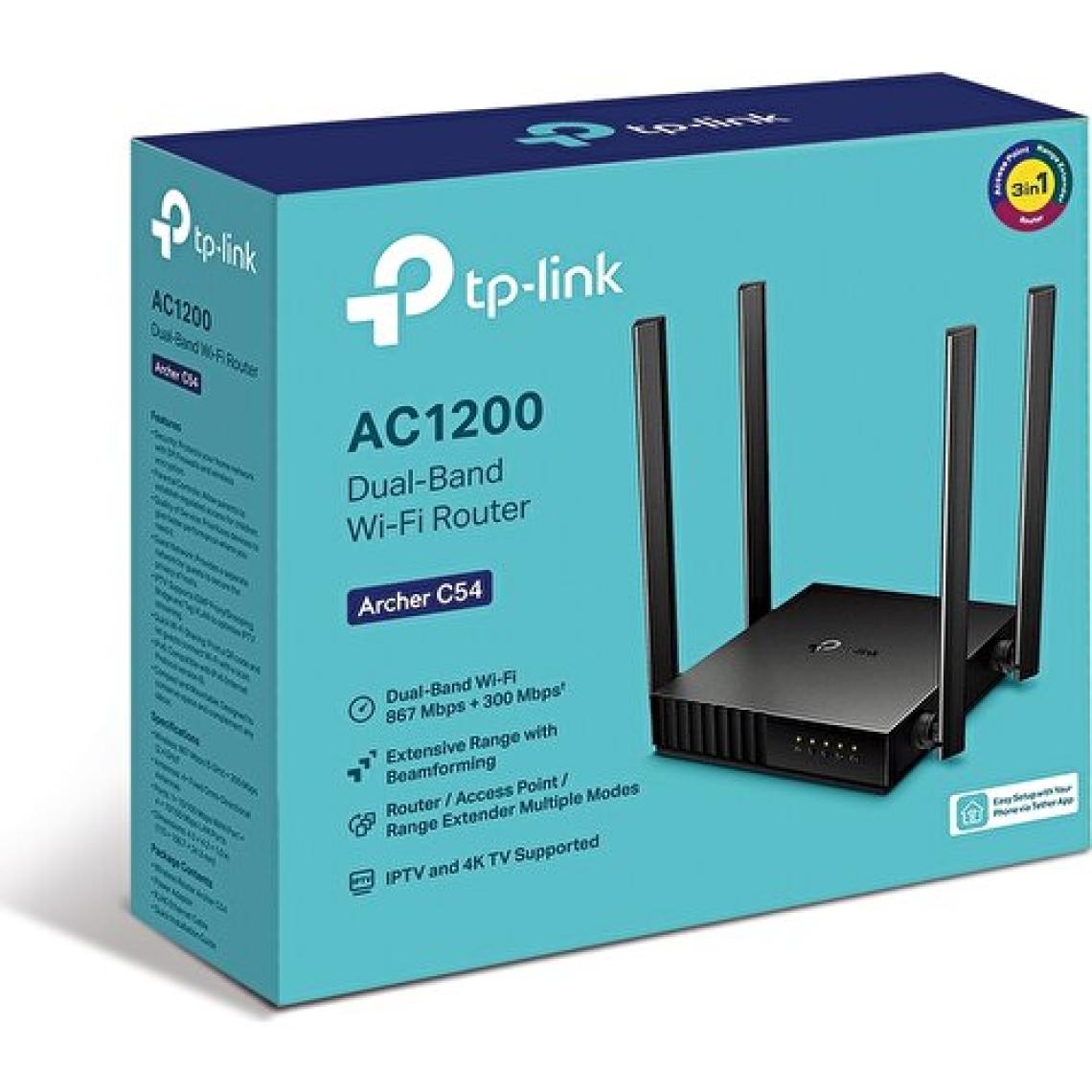 TP-Link Archer C54, AC1200 Mbps Kablosuz Dual-Band Access Point / Menzil Genişletici ve Router