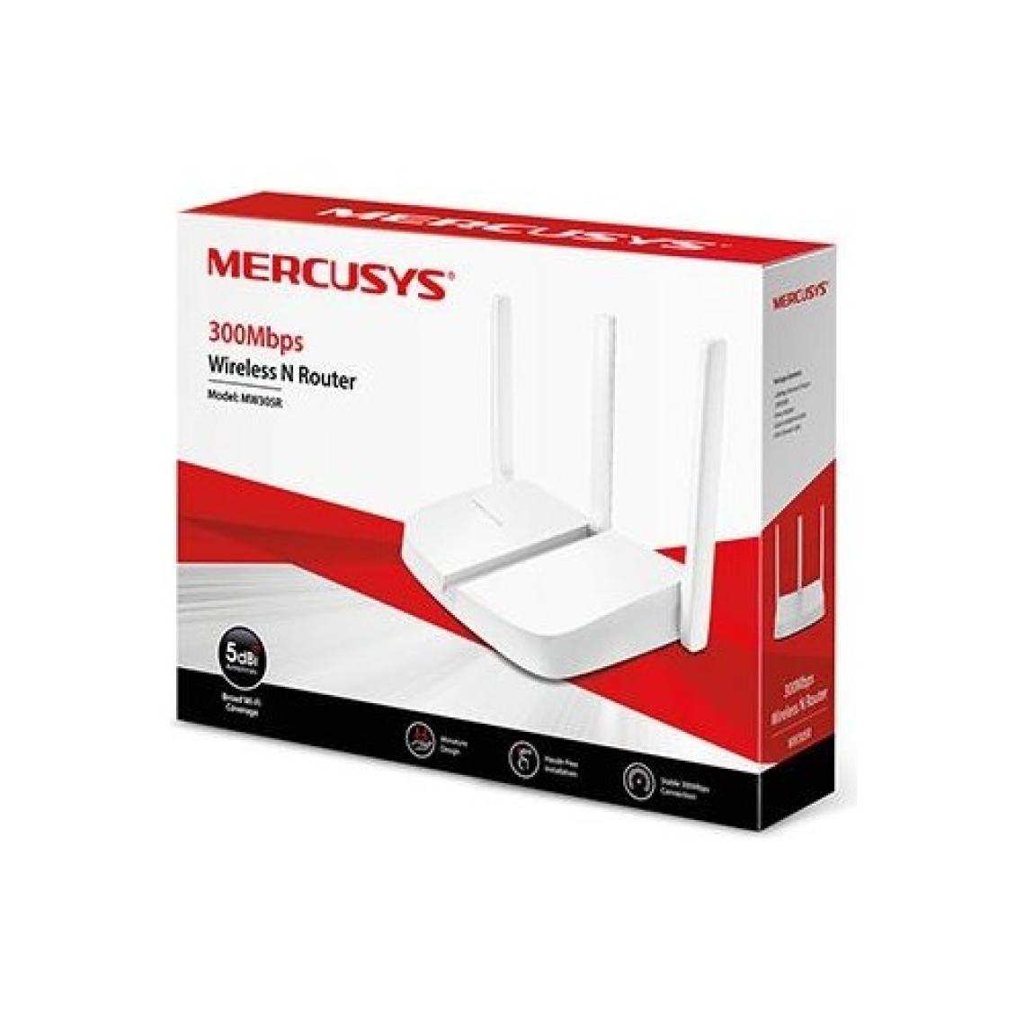 Mercusys MW305R, 300 Mbps, Ebeveyn Denetimleri, 3x 5dBi Antenler, Mobil Uygulama ile Kolay Kurulum, Kablosuz N Router