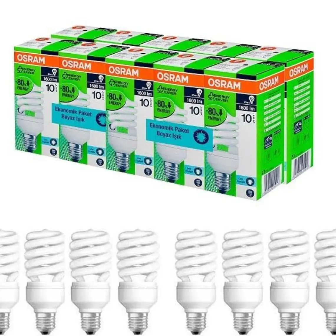 Sylvania  10'Lu Paket 23W Tasarruflu Ampul - Beyaz Işık E27 Duy