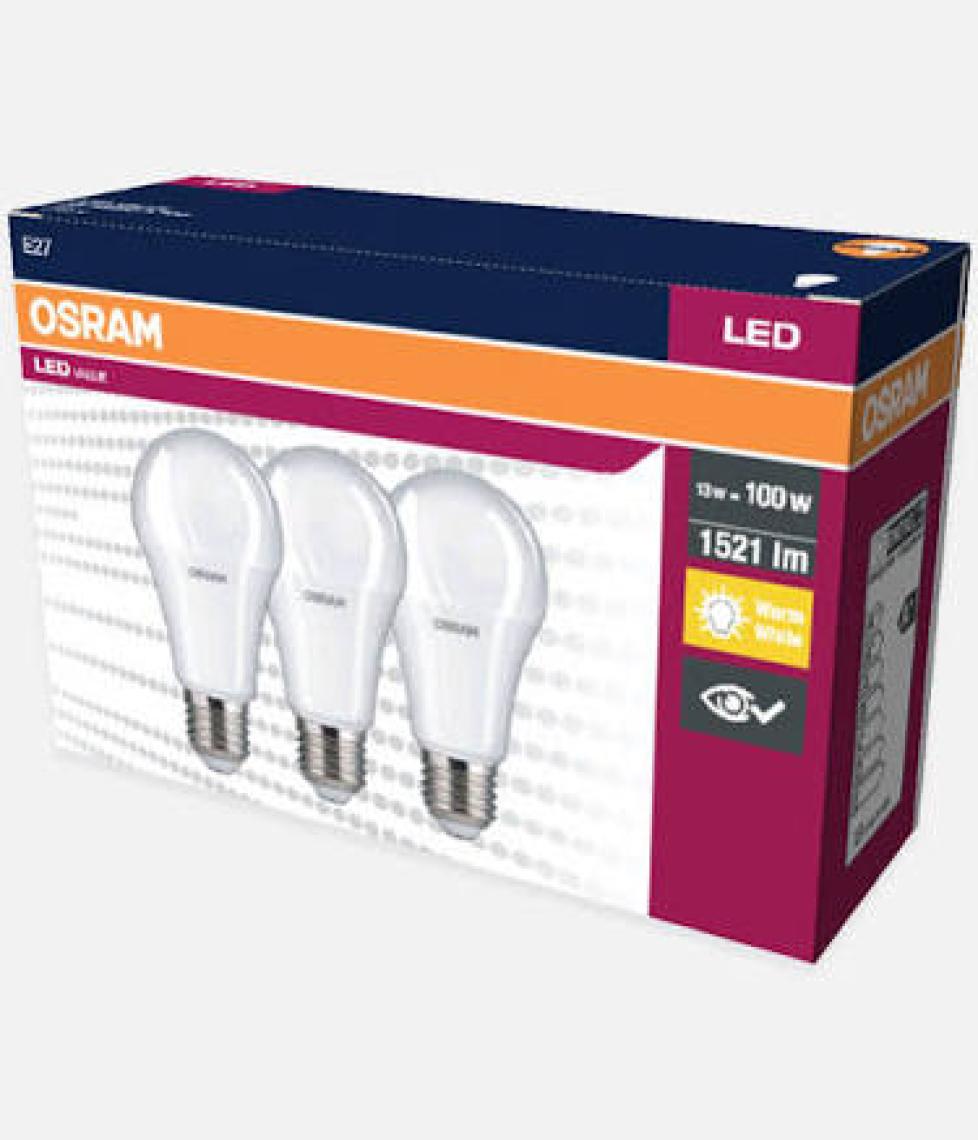 Osram Led Value 13W Sarı Işık E-27 1521lm Ampul 3 lü Paket