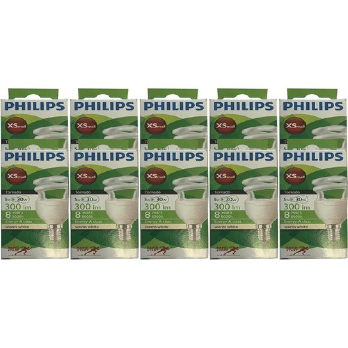 Phılıps 5W Tasarruflu Ampul Sarı Işık Ince Duy 10'lu