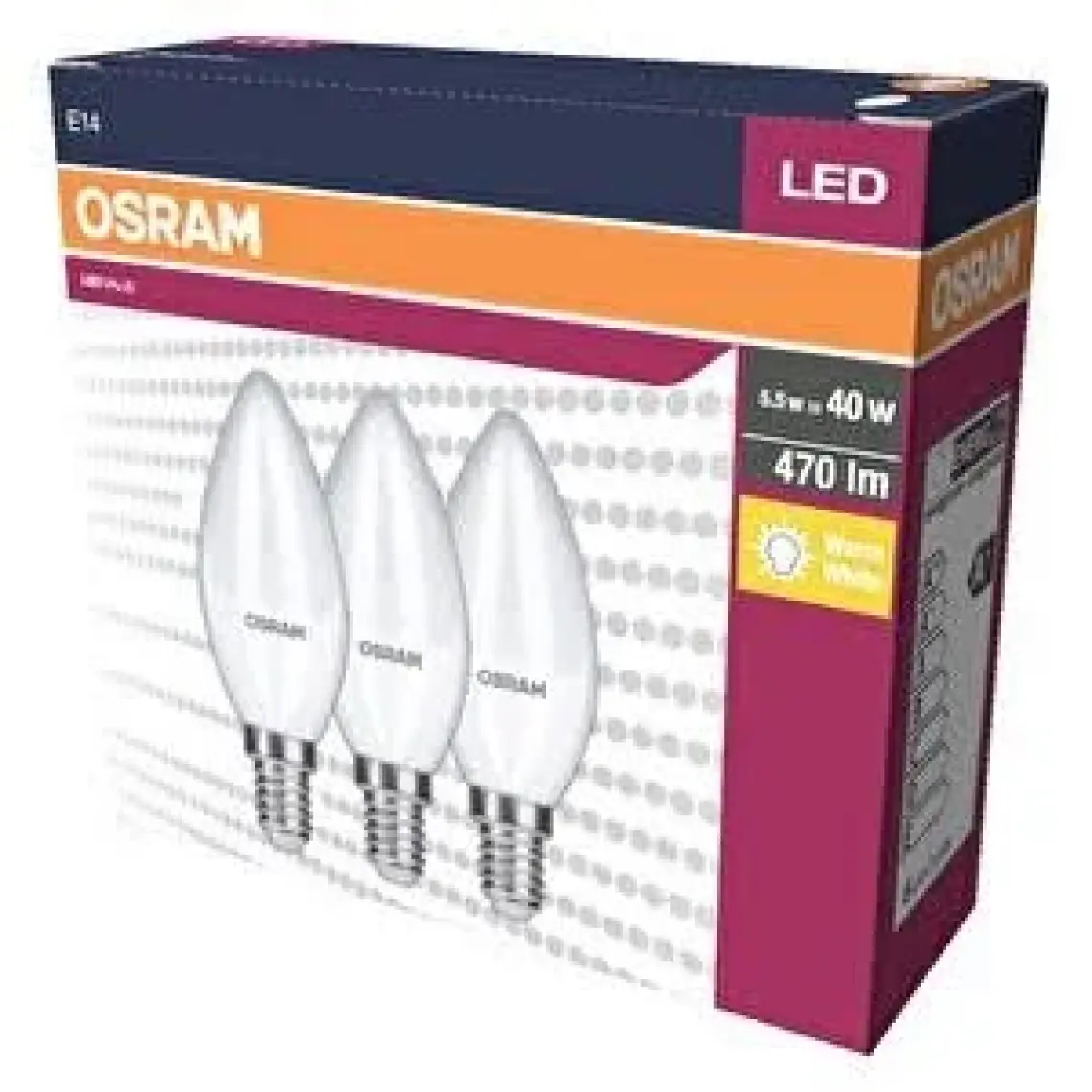 Osram LED Value 5W 470 Lümen E14 Mum Sarı Işık Ampul 3 Lü Paket