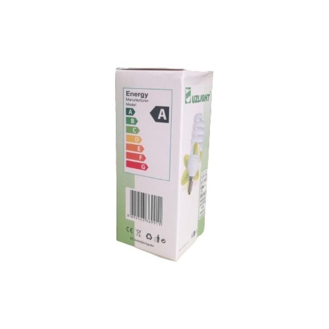 Uzlight 12W Spiral Tasarruflu Ampul Sarı Işık E14 İNCE DUY 10'lu Paket