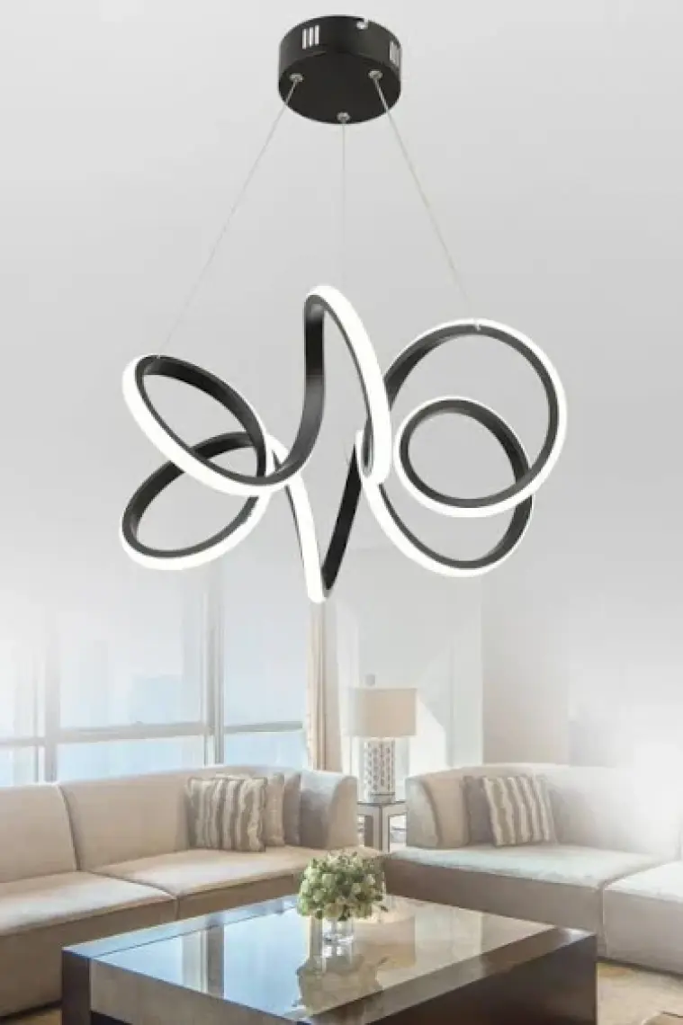 Dekorluna Minerva Siyah Modern LED Avize
