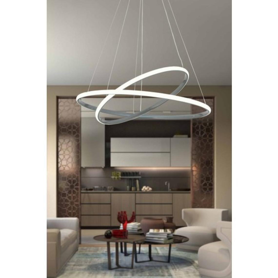 Dekorluna Bernardo 50X40 Büyük Çember Füme Modern Sarkıt LED Avize