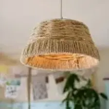 Woodhub Halat Hasır Halatlı Bohem Rustik Avize 1 Haki 30