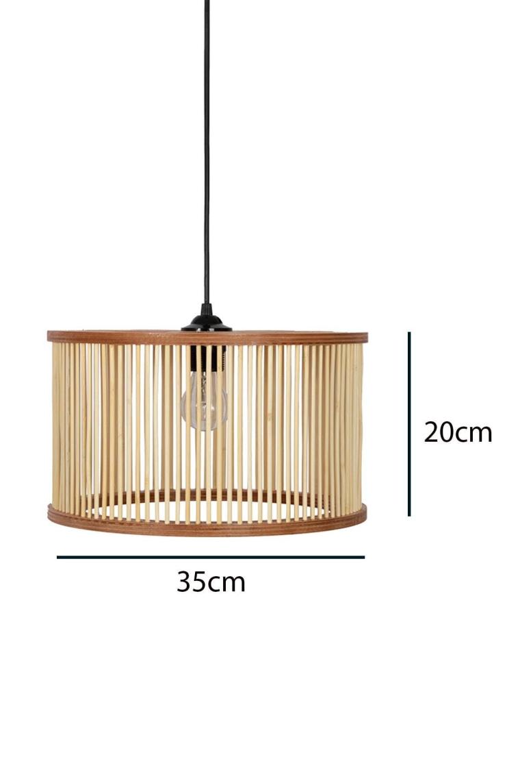 Woodhub Rustik Serisi Ottoman Bambu Sarkıt Avize 35 cm
