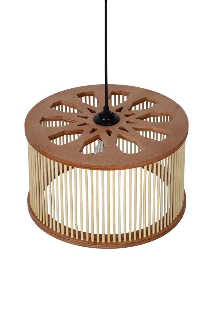 Woodhub Rustik Serisi Ottoman Bambu Sarkıt Avize 35 cm