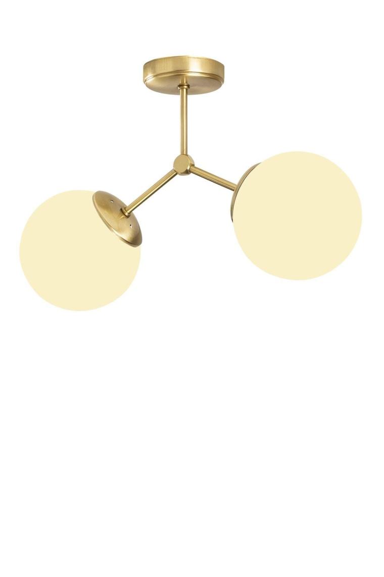 Ikili Eskitme Modern Akrobat Model Beyaz Glop Camlı Avize