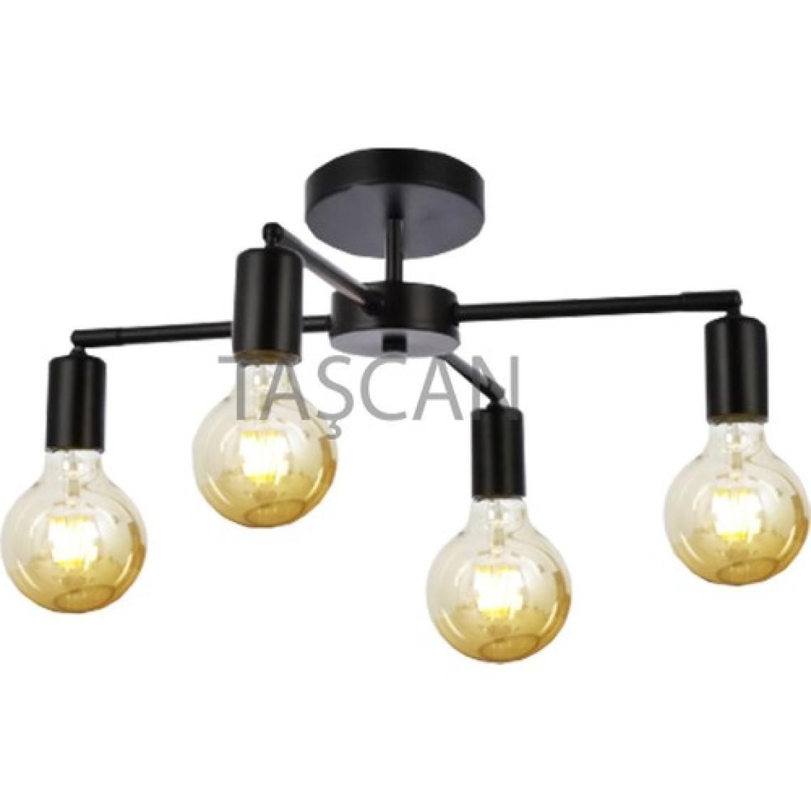 Taşcan Aydınlatma Retro Akrep Modern 4 Lü Siyah Plafonyer Avize