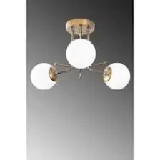 Ömür Avize Dallas Eskitme Kasa Beyaz Camlı Üçlü Avize