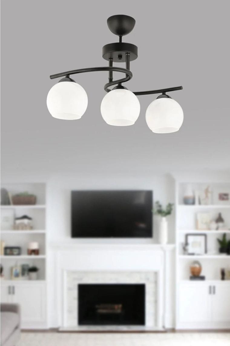 Ömür Avize Hestia Modern 3lü Camlı  Avize