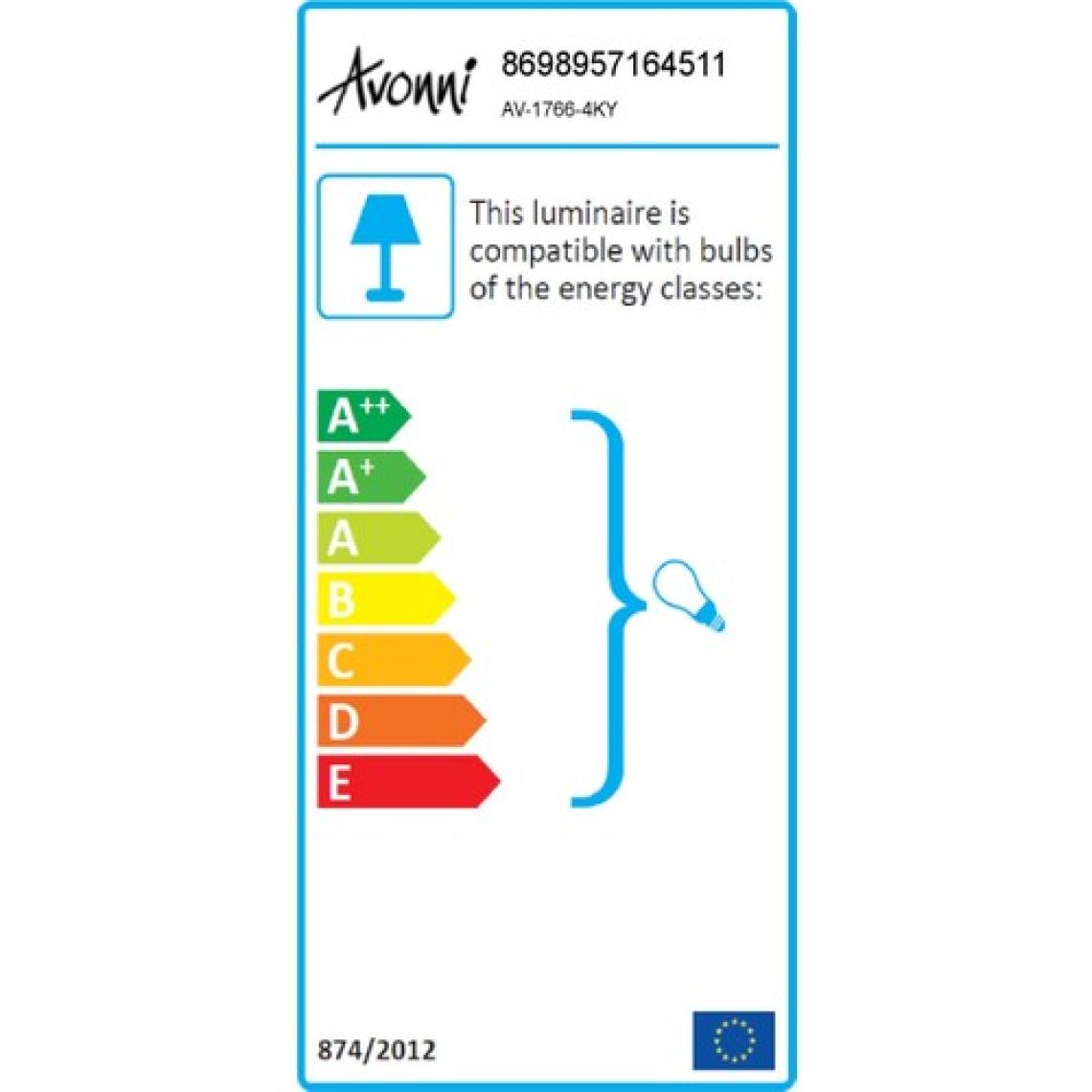 AVONNI AV-60161-4KY Krom Kaplama Modern Avize E27 Metal Cam 70x13cm