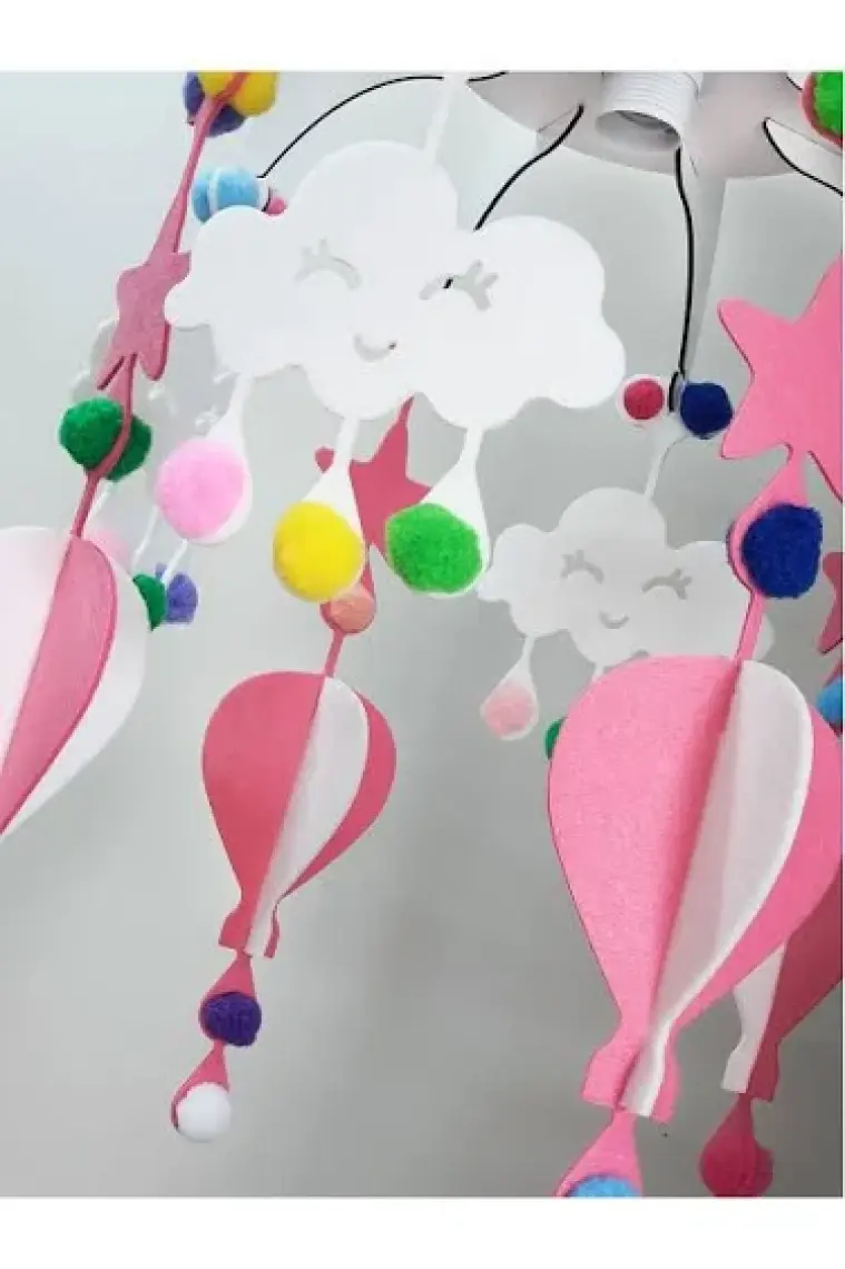 Mingitav Design Otto Dream Light Dekoratif Çocuk Odası Avizesi Bebek Odası Avizesi Pembe