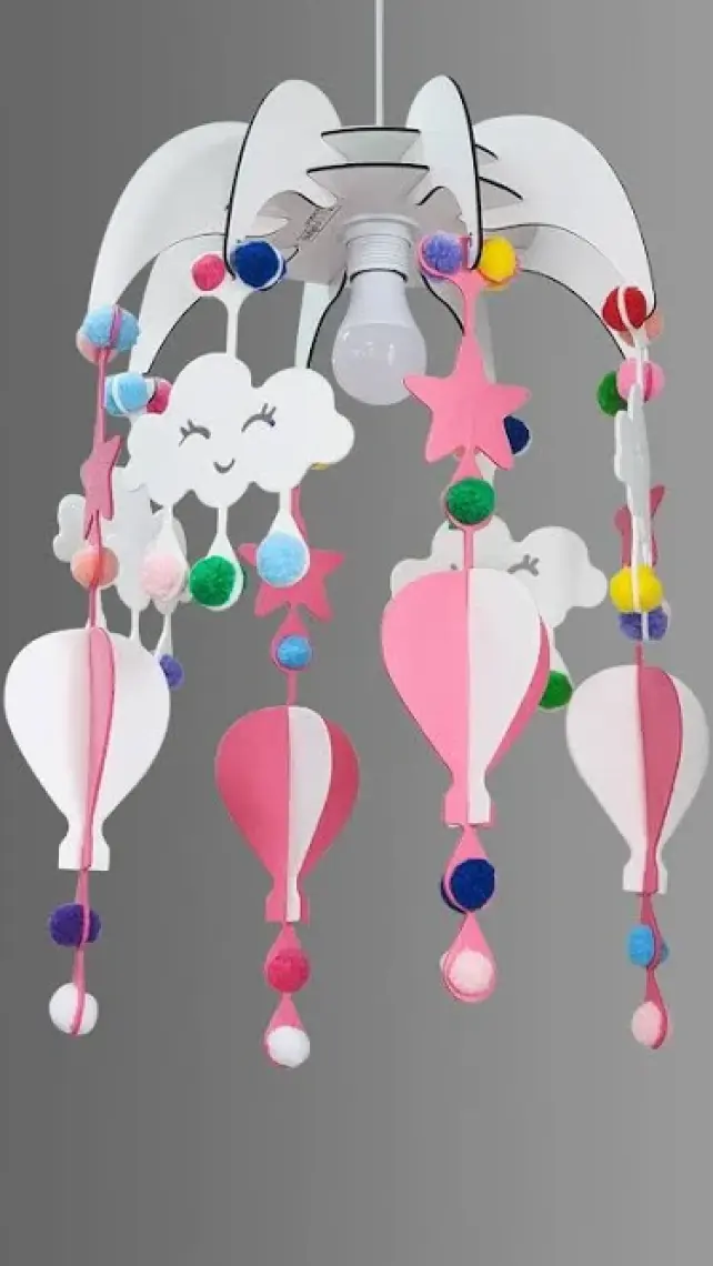 Mingitav Design Otto Dream Light Dekoratif Çocuk Odası Avizesi Bebek Odası Avizesi Pembe