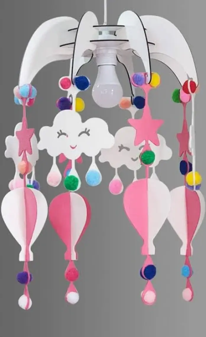 Mingitav Design Otto Dream Light Dekoratif Çocuk Odası Avizesi Bebek Odası Avizesi Pembe