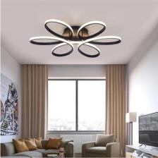 Fer Avize  Papatya Modern Tasarım Yatak Odası - Salon - Mutfak Siyah Renk Gün Işığı ve Beyaz LED Avize