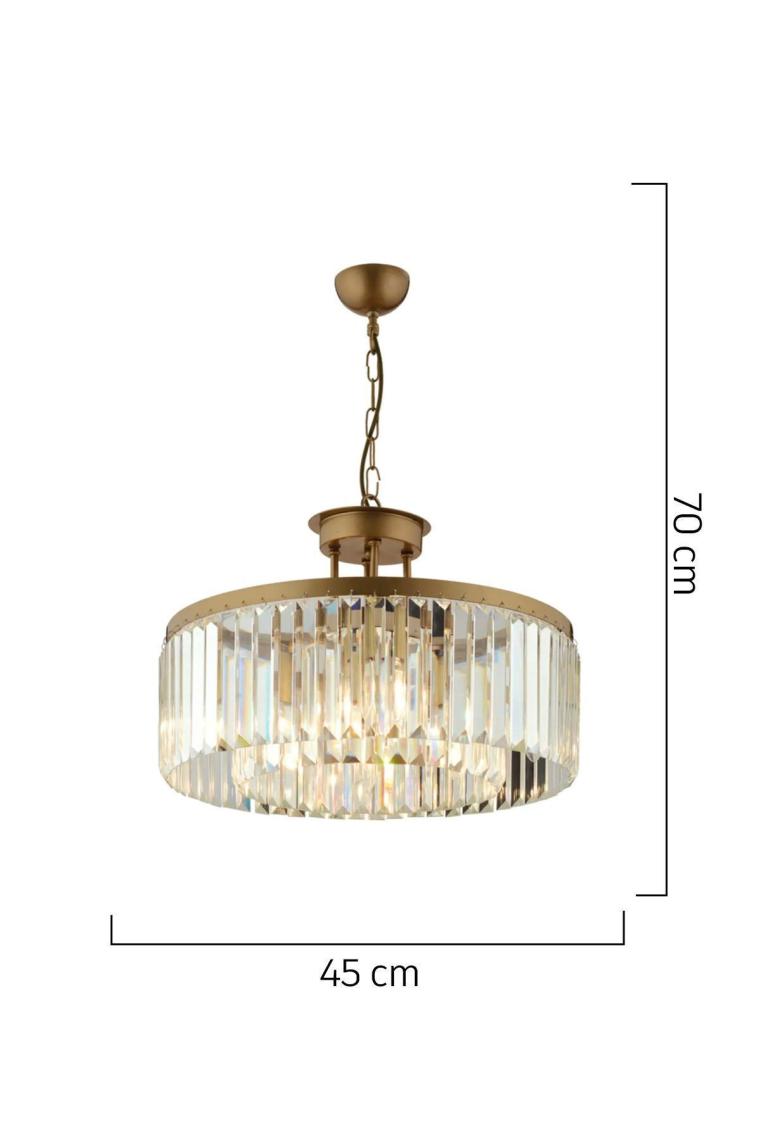 Kanvas 45'Lik Eskitme Kristalli Taşlı Modern Tasarım Kristal Salon Avize