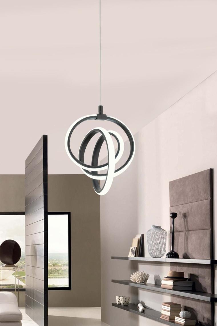 Venita Siyah Modern Sarkıt Led Avize Beyaz Işık Salon Mutfak Oda Hol Ledli Avize