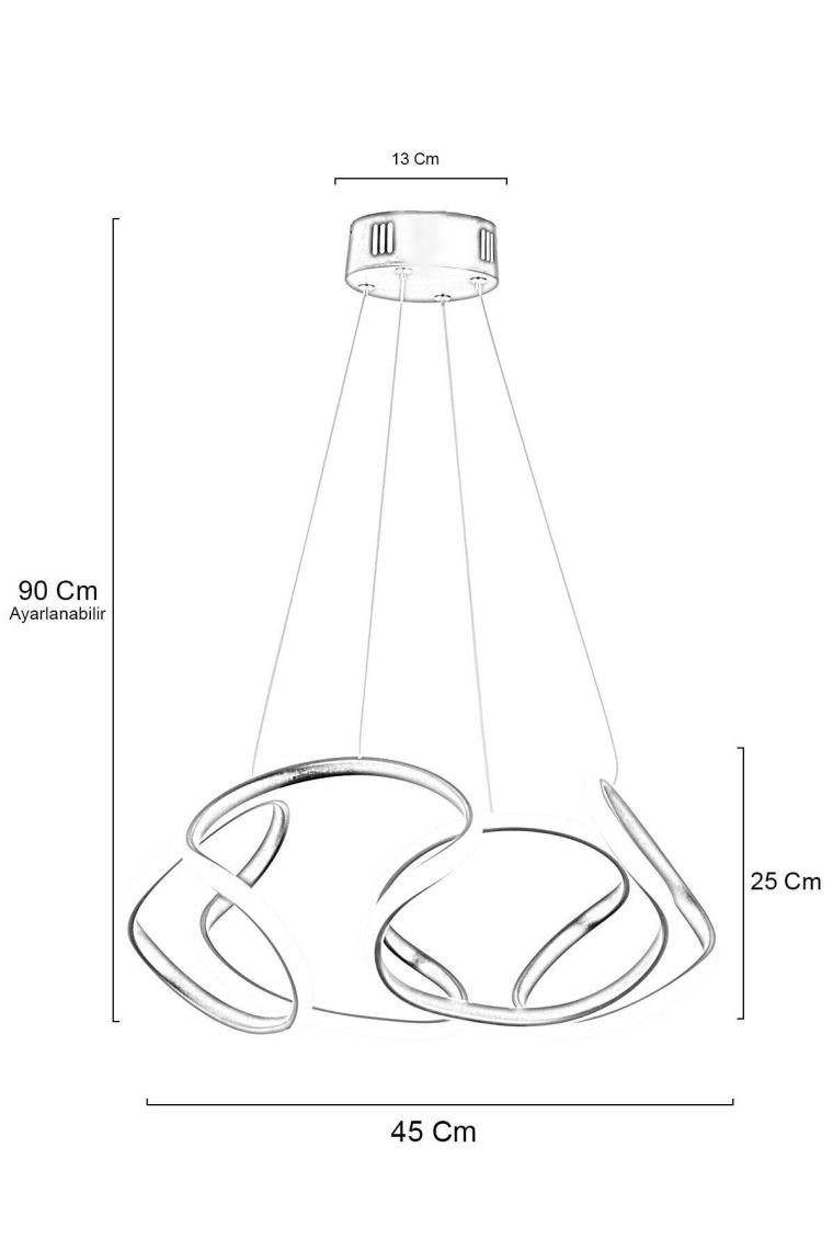 Dekorluna Honos Siyah Modern LED Avize