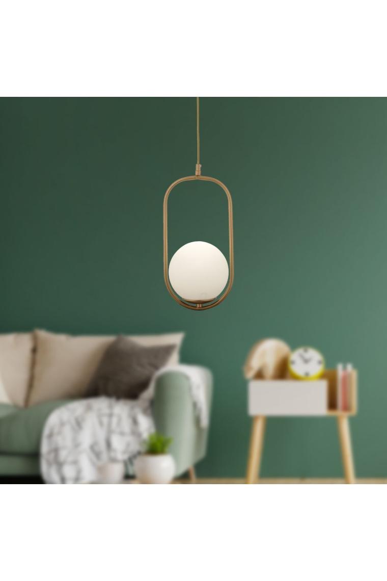 Lorin Tekli Eskitme Sarkıt Beyaz Camlı Modern Sarkıt Mutfak Salon Sarkıt Avize