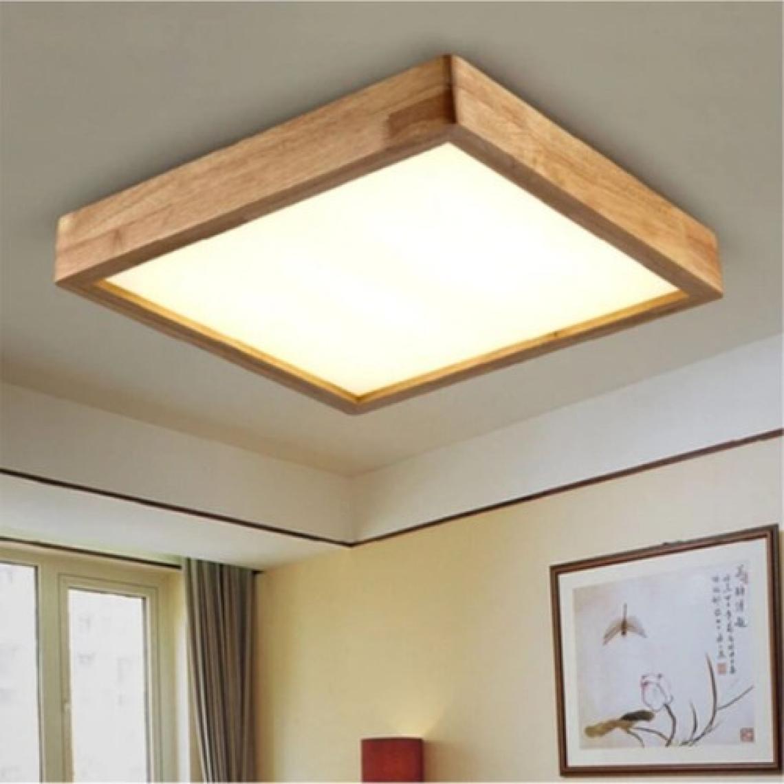Woodhub Ahşap Çerçeve Tavan LED Aydınlatma Avize 60*60  cm  Salon Yatak Odası Mutfak 6500K Isık Beyaz