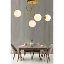 Ömür Avize Eva Modern Tarz Globe Camli Dörtlü Avi̇ze