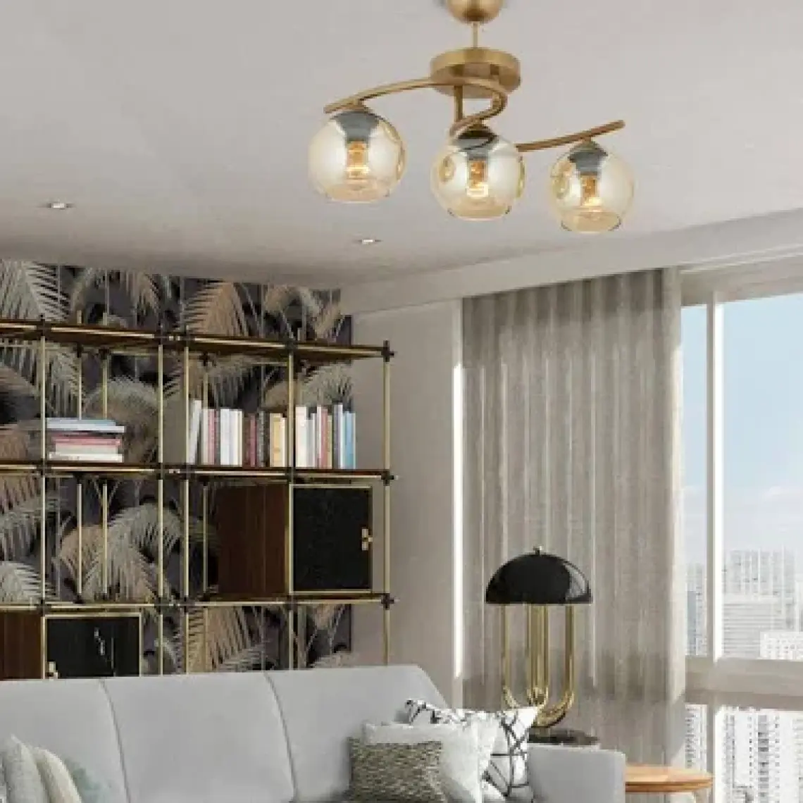 Elite 3Lü Eskitme Bal Camlı Modern Mutfak Yatak odası Salon Avize