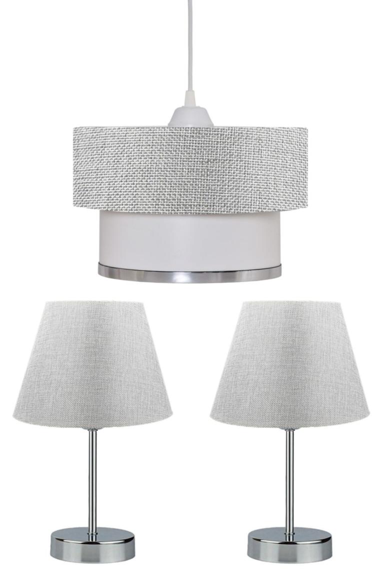 Grey Avize Ve Abajur Seti (gri)