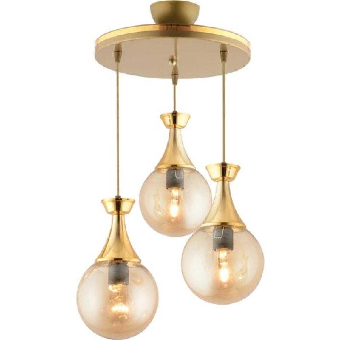 Woodhub Minel 3 Lü Sarkıt Tepsi Eskitmeye Gold Yaldızlı Glop Camlı Avize