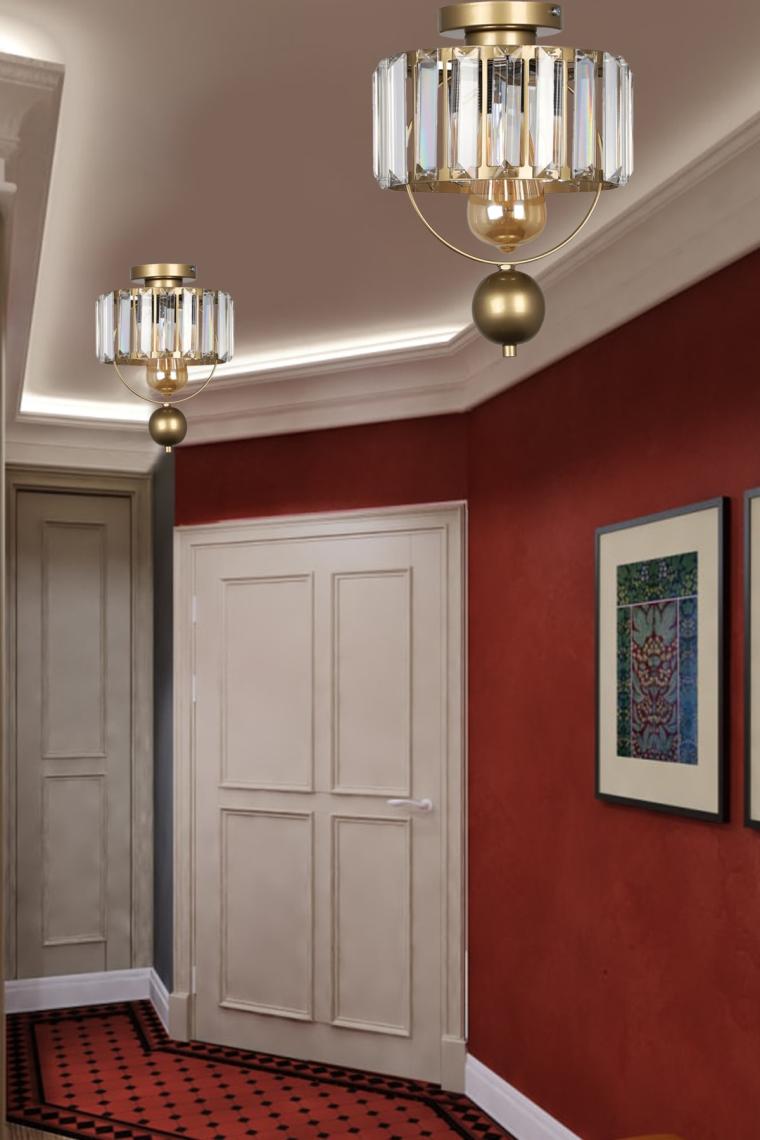 Galon Tekli Lux Kristal Eskitme Tavan Montaj Avize