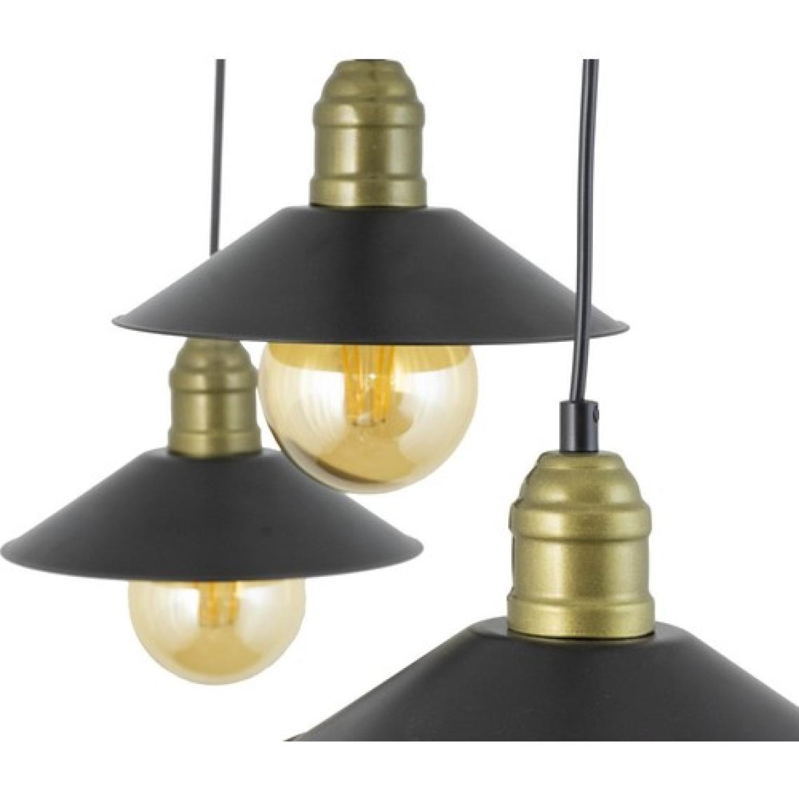 Lambadar Üçlü Siyah Retro Rustik Model Modern Metal Sarkıt Avize