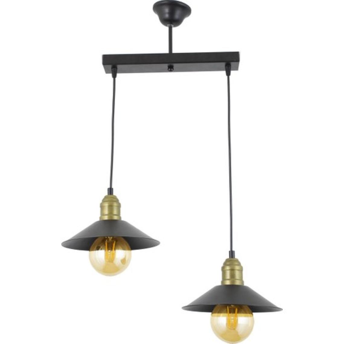 Lambadar Ikili Siyah Retro Rustik Model Modern Metal Sarkıt Avize