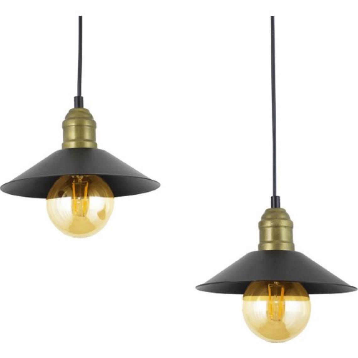 Lambadar Ikili Siyah Retro Rustik Model Modern Metal Sarkıt Avize