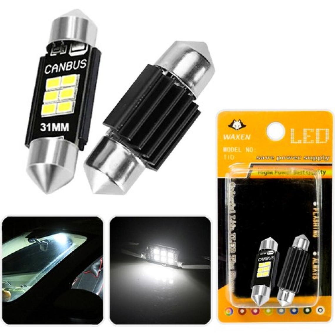 Waxen Sofit Plaka Bagaj Tavan Iç Aydınlatma Ampulü Canbus 31 mm 6 LED C5W 6500K Beyaz Güçlü Işık
