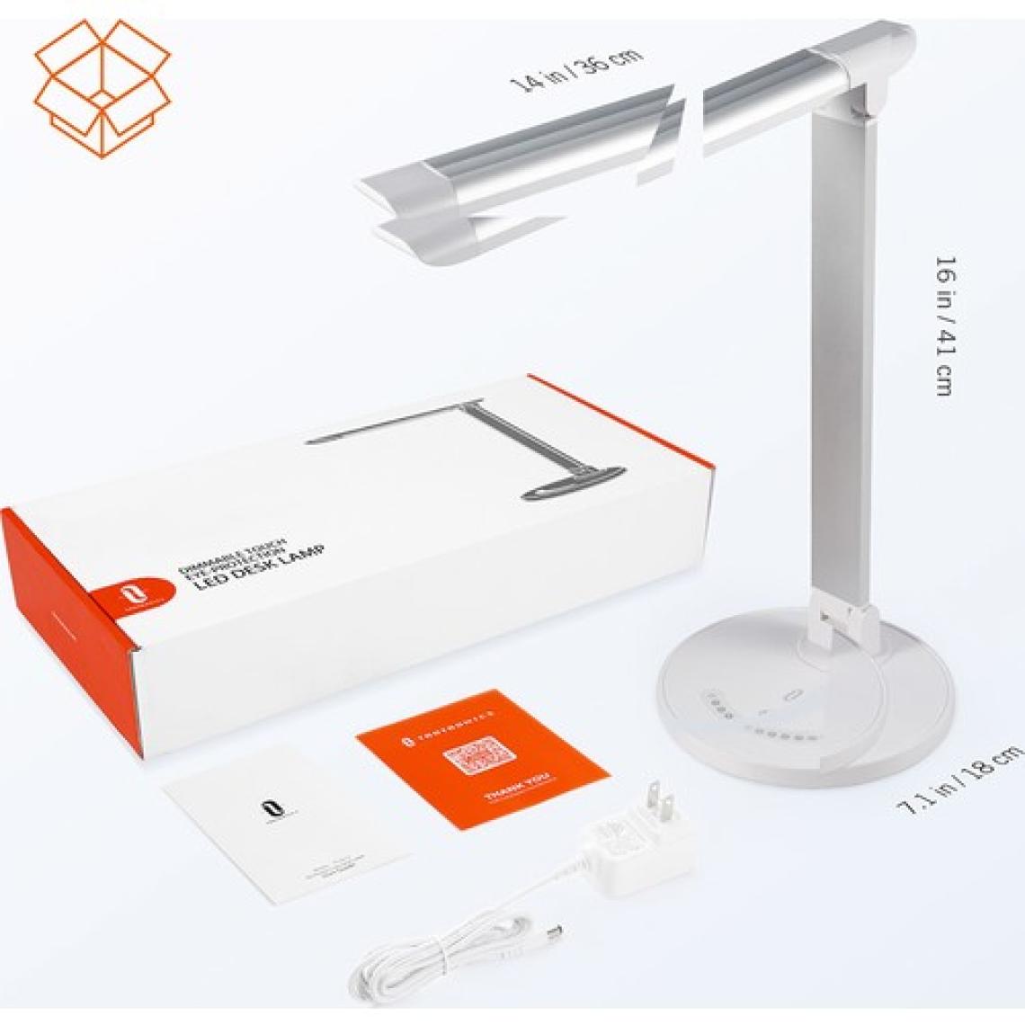 TaoTronics TT-DL13 USB Şarj Portlu 12W LED Masa Lambası Philips EnabLED Programı Üyesi Beyaz (5 Renk, 7 Kısıklık Dokunmatik Ayarlı)