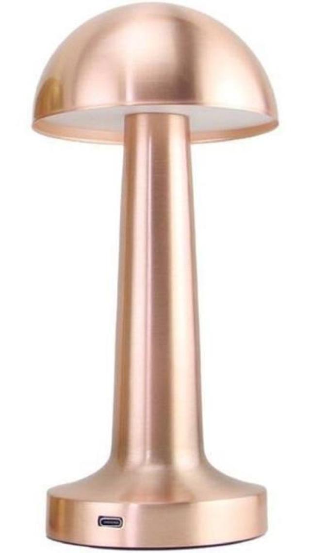 Minihome Mantar Model Dimmerli Şarjlı Retro Masa Lambası Rose Gold