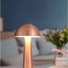Minihome Mantar Model Dimmerli Şarjlı Retro Masa Lambası Rose Gold