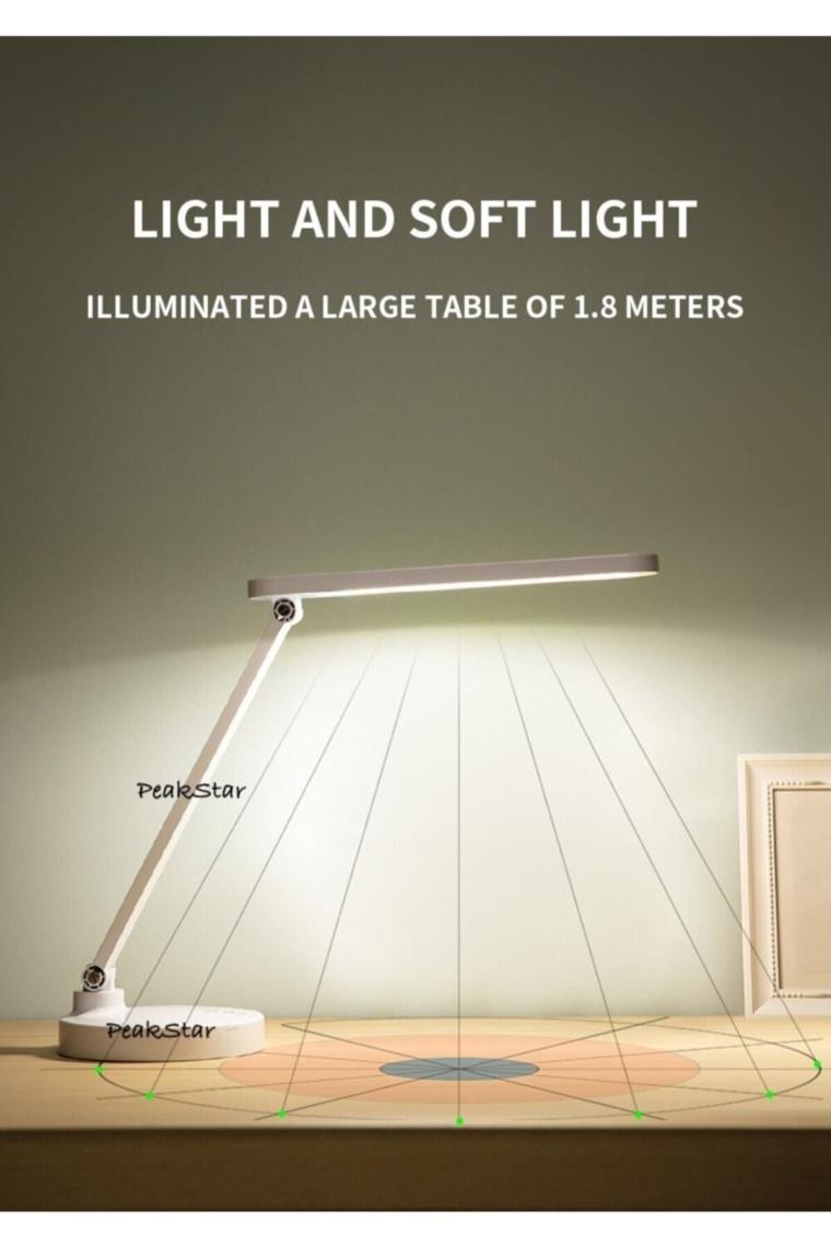 Populermarketim - Şarjlı 40 LED Çalışma Okuma Işığı Kademeli Masa Lambası Ayarlanabilir Renk Tonu ve Parlaklık PS-1912