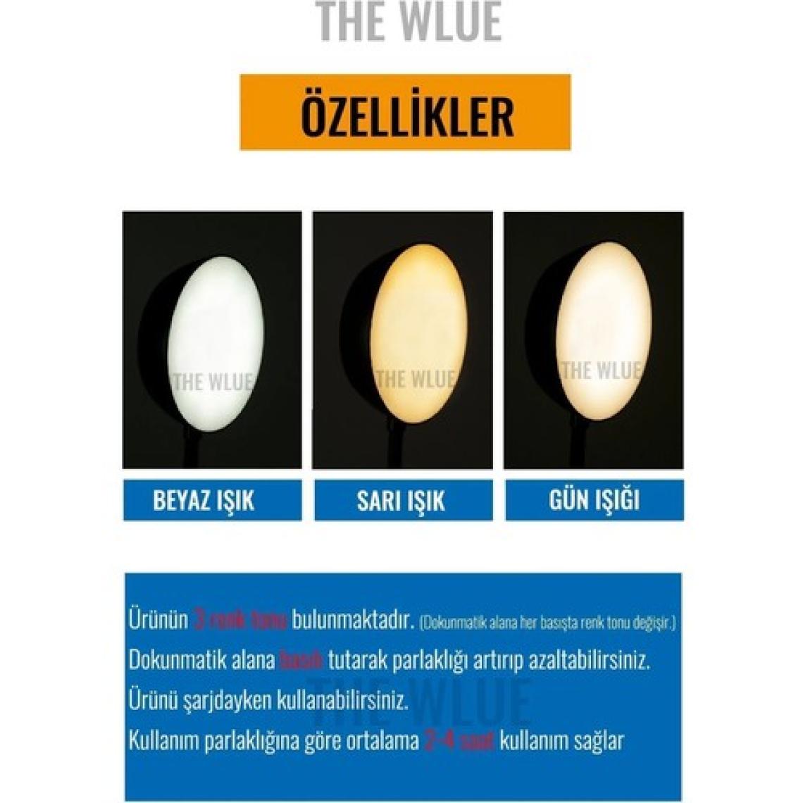 Şarjlı Dokunmatik 20 LED Masa Lambası, 3 Renk, Ayarlanabilir Parlaklık