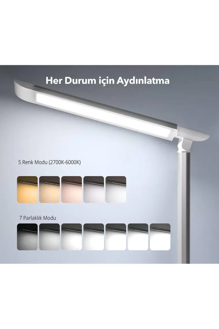 Taotronics TT-DL13 Doğal Akıllı 12W LED Masa Lambası - Gri