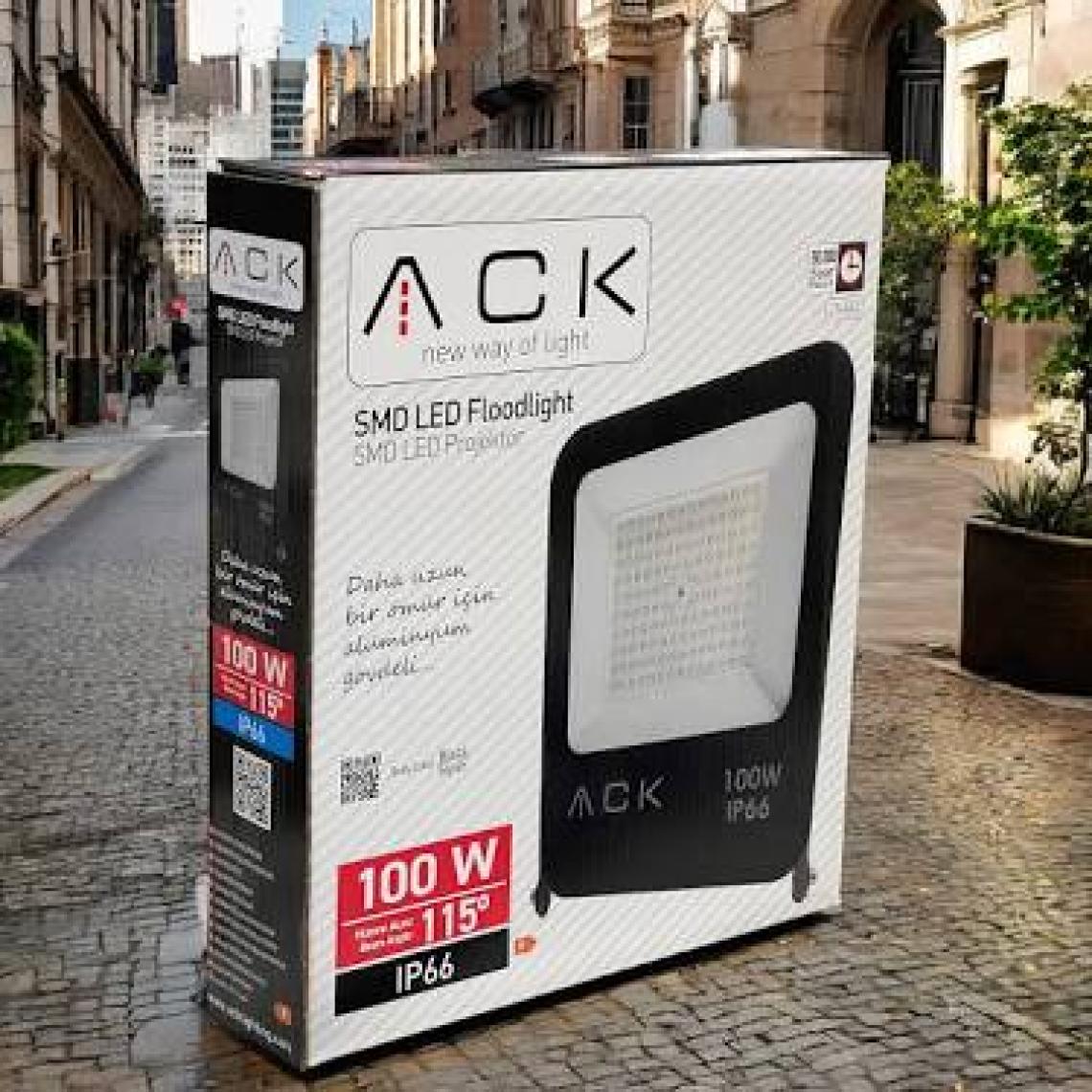 Ack Siyah Kasa 50W 6500K Beyaz LED Projektör AT62-05032