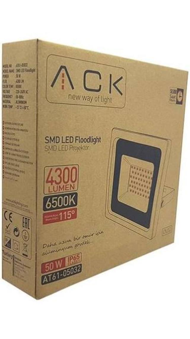 Ack 50 W Beyaz Smd Led Projektör