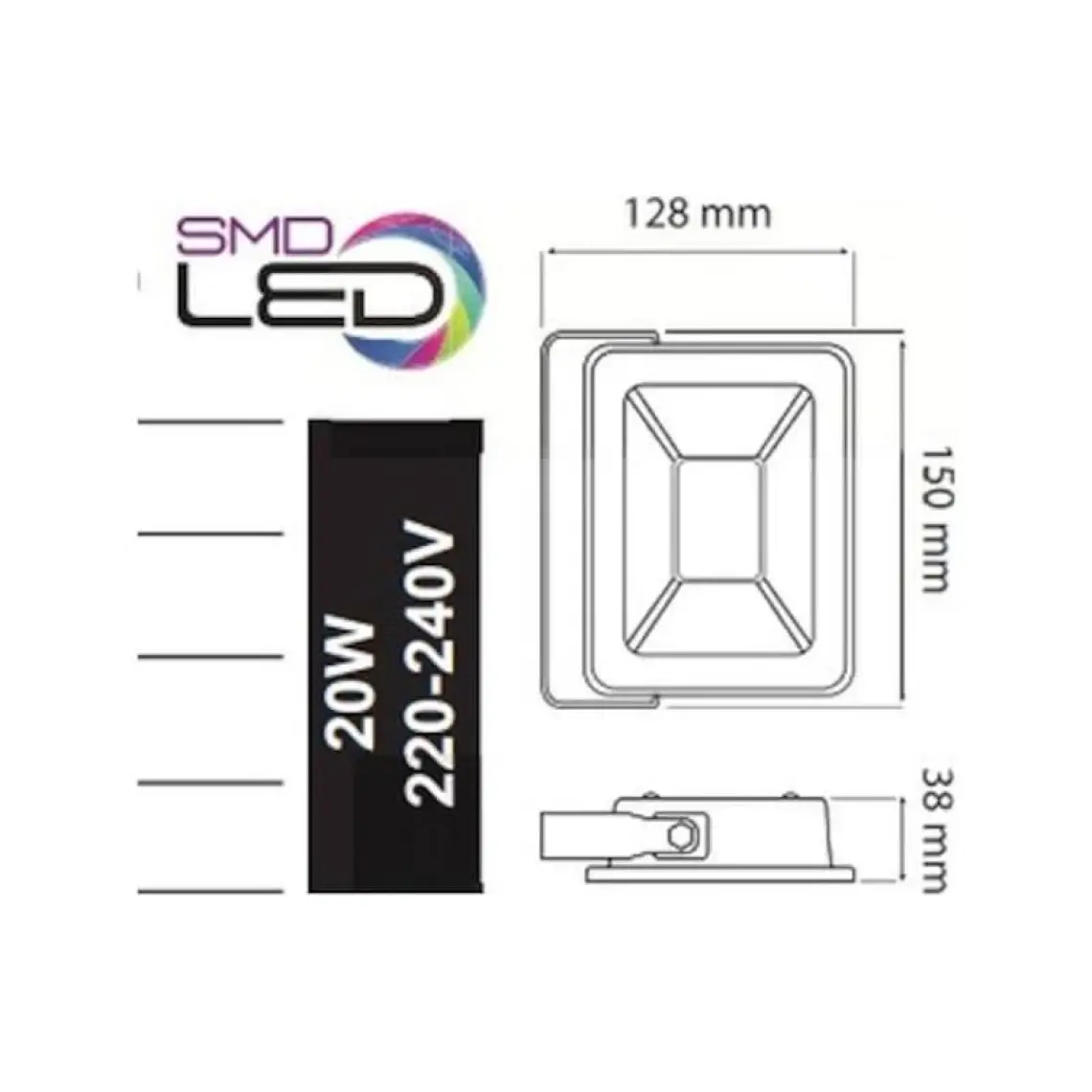 Horoz Pars 20W LED Projektör Beyaz Işık