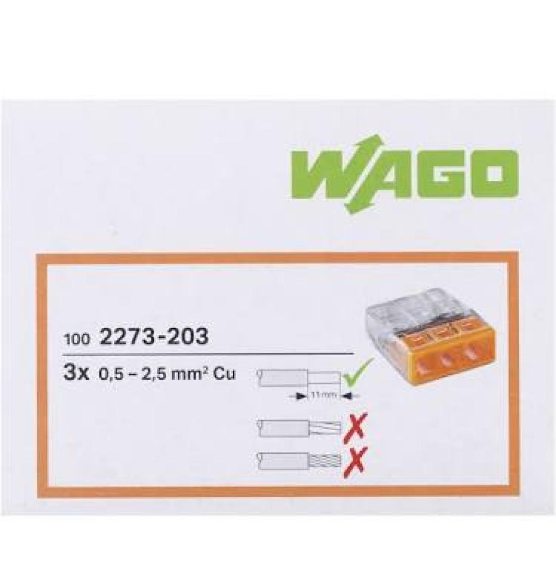 Wago  3X2,5 Mm² Buat Klemensi 2273-203  (100 Ad'Lik Kutu)