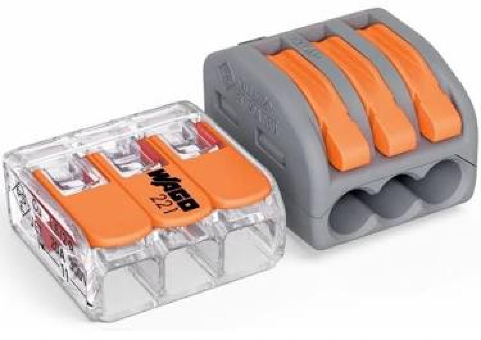 Wago 221-613 3'lü Yaylı Tırnaklı Klemens 6mm (1 Adet)