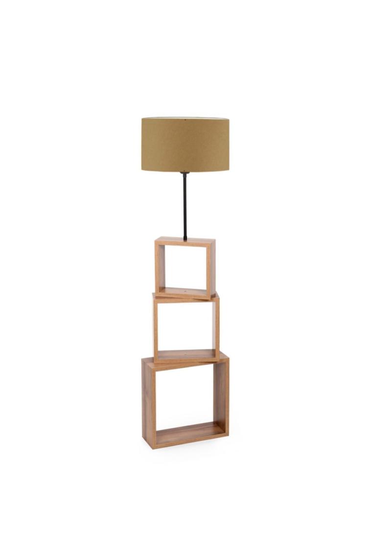 Kumaş Başlıklı Modern Raflı Lambader Ayd-2902