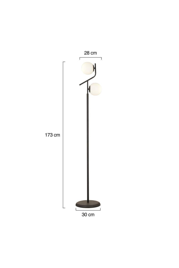 Velar Siyah Beyaz Camlı Modern Tasarım Metal Lambader