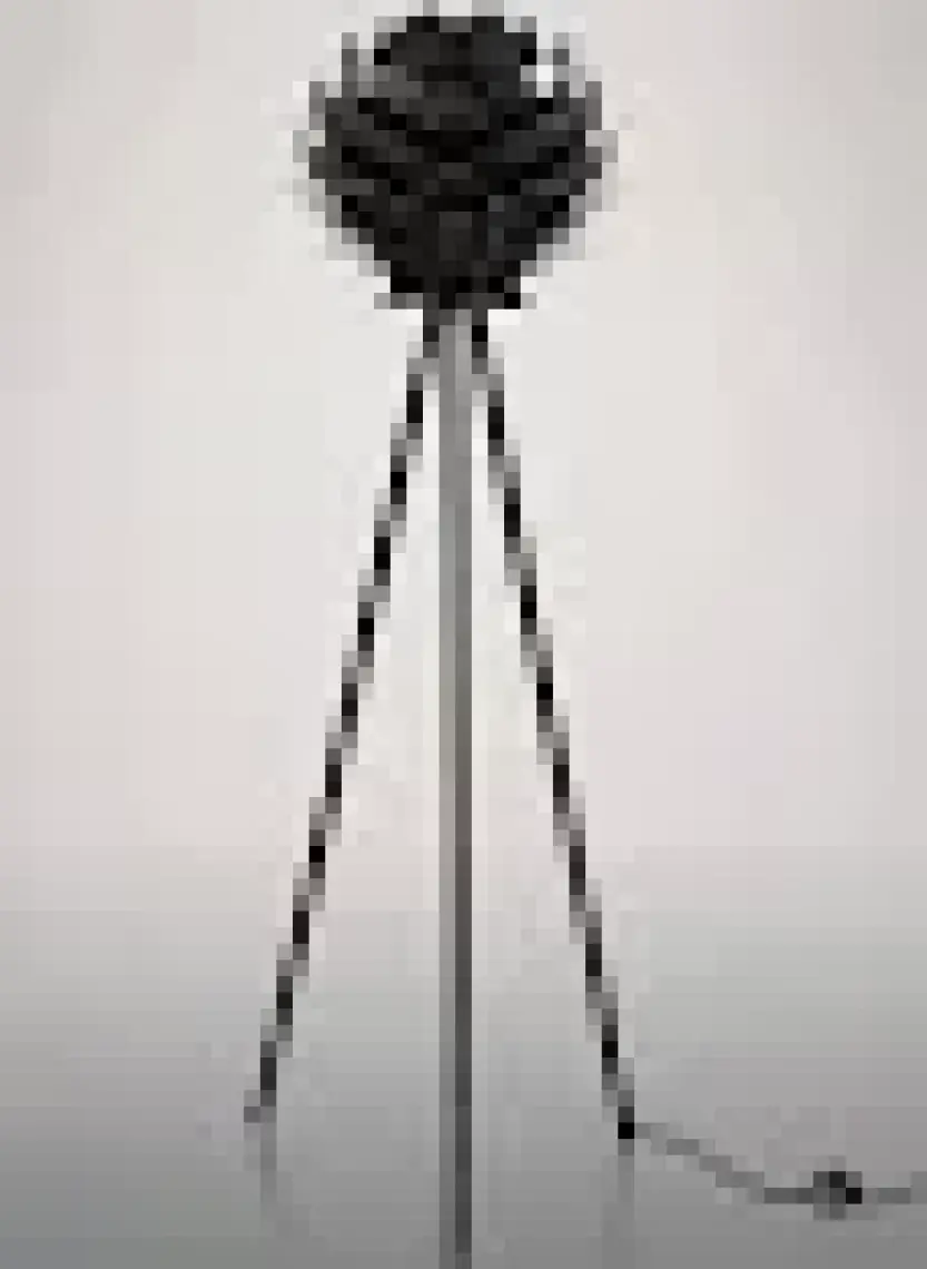 Design Otto Lotus Metal Ayaklı Yerpuar Anahtarlı Ahşap Modern Tripod Üç Ayaklı Lambader Aydınlatma