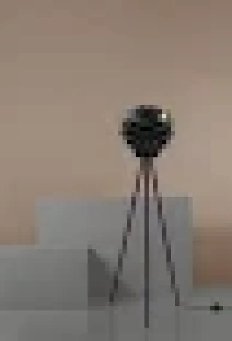 Design Otto Lotus Metal Ayaklı Yerpuar Anahtarlı Ahşap Modern Tripod Üç Ayaklı Lambader Aydınlatma